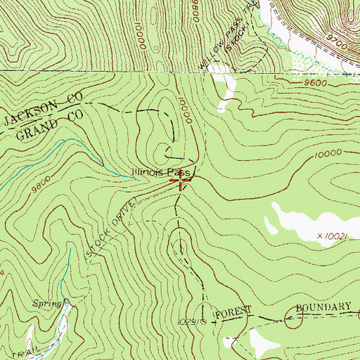 Topographic Map of Illinois Pass, CO