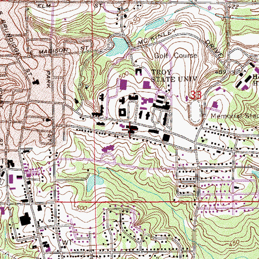 Topographic Map of Smith Hall, AL