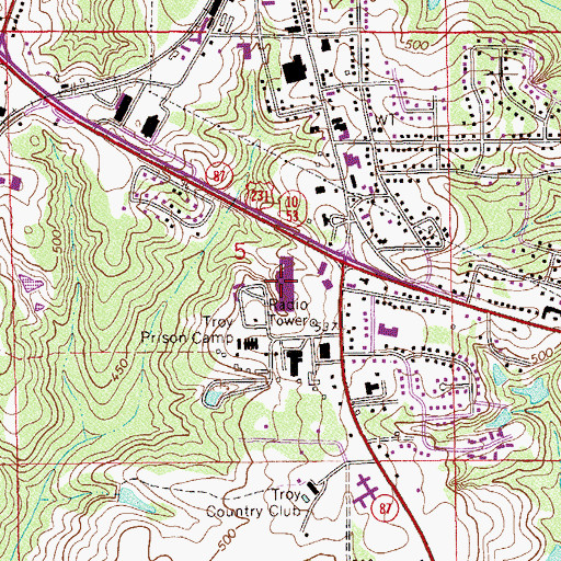 Topographic Map of Southland Village Shopping Center, AL