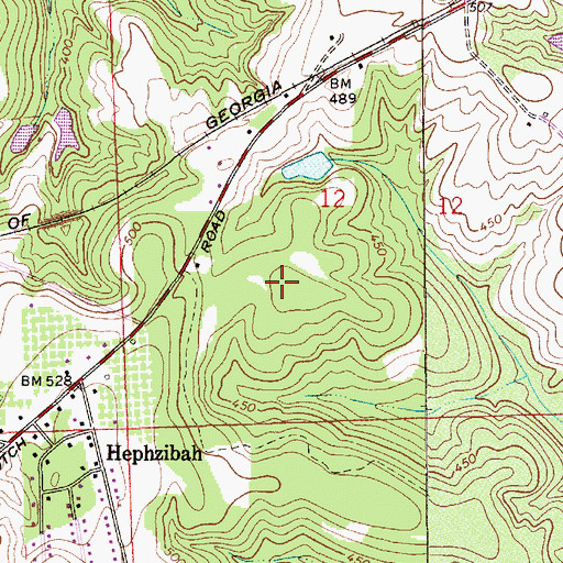 Topographic Map of Town and Country Estates, AL