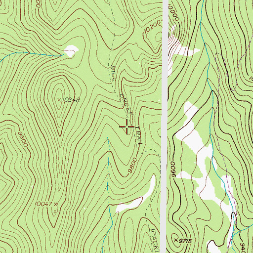 Topographic Map of Bill Creek Trail, CO
