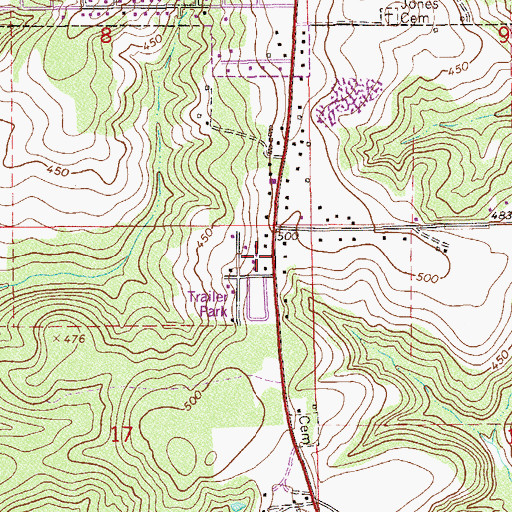 Topographic Map of Wilson Trailer Park, AL