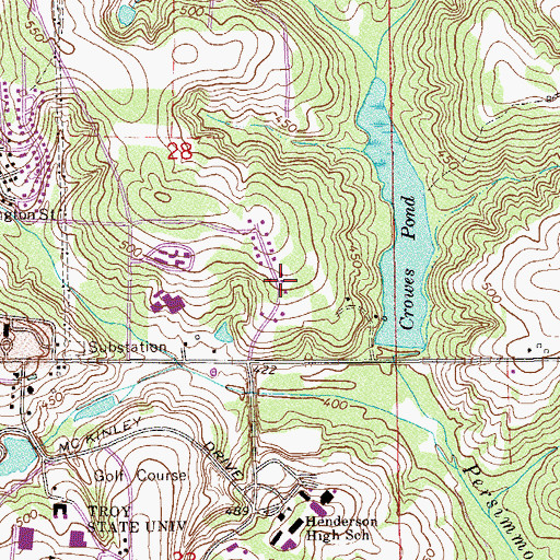 Topographic Map of Woodland Hills, AL