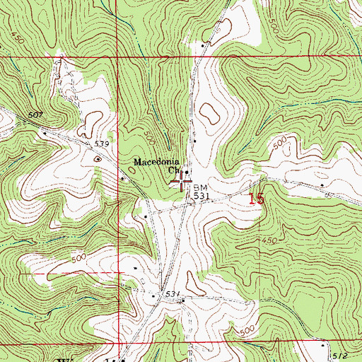 Topographic Map of Macedonia Cemetery, AL