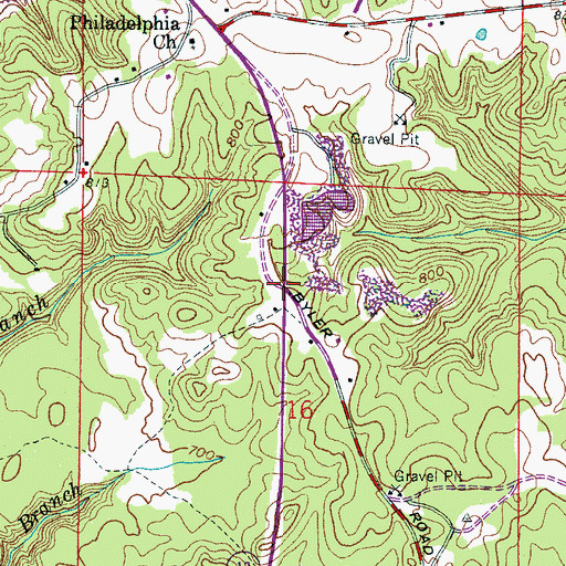 Topographic Map of Farriss (historical), AL