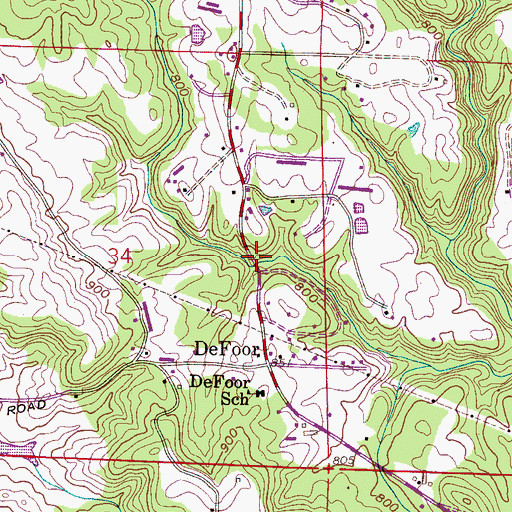 Topographic Map of Tesneys Mill (historical), AL