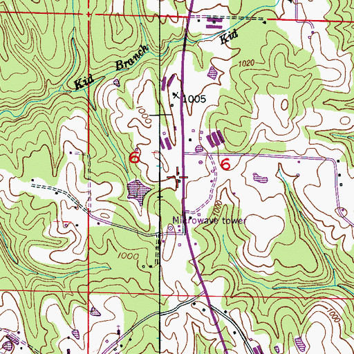 Topographic Map of Calvary West Church, AL