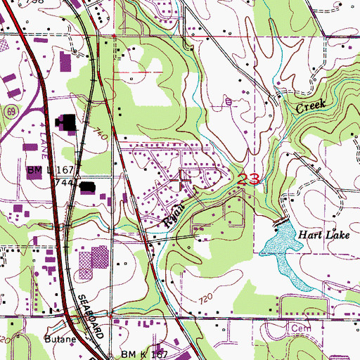 Topographic Map of Carrol Acres, AL