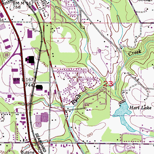 Topographic Map of Carrol Acres Park, AL