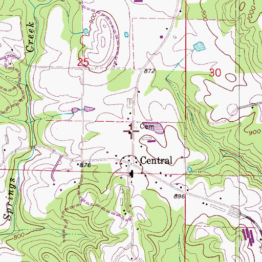 Topographic Map of Central Missionary Baptist Church, AL