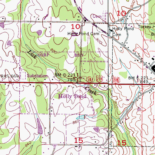 Topographic Map of Church of Christ, AL
