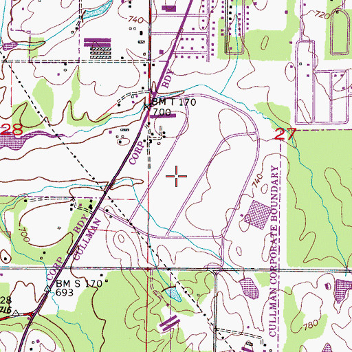 Topographic Map of Cullman Industrial Park, AL