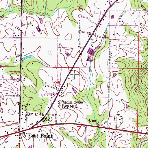 Topographic Map of East Point Elementary School (historical), AL