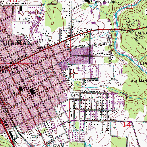 Topographic Map of East Side Park, AL