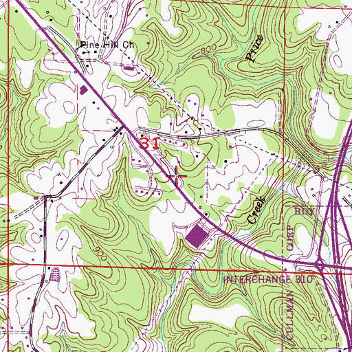 Topographic Map of Faith Cumberland Presbyterian Church, AL