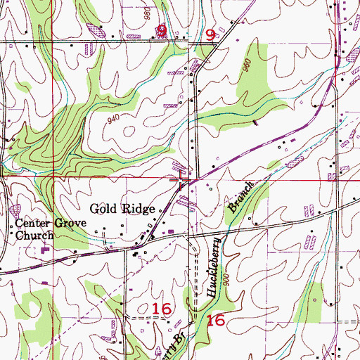 Topographic Map of Gold Ridge School (historical), AL