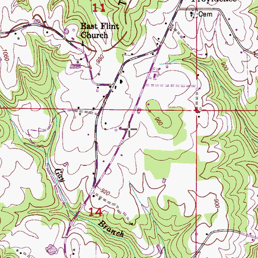Topographic Map of Immanuel Baptist Church, AL