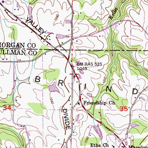 Topographic Map of Macedonia Church of Christ, AL