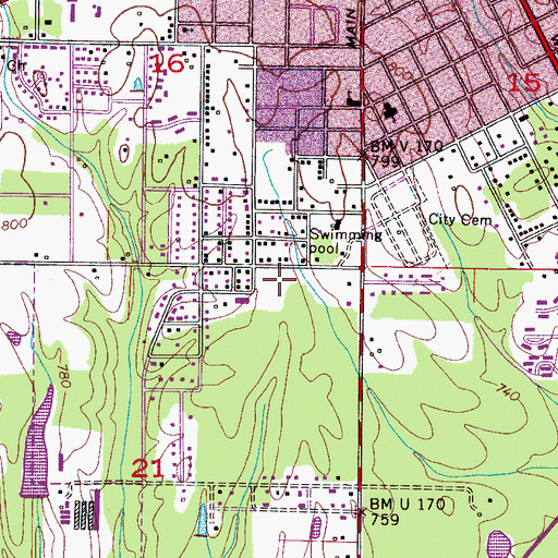 Topographic Map of Margaret Engle Park, AL