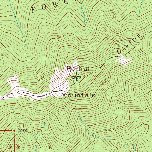 Topographic Map of Radial Mountain, CO