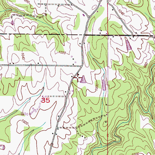Topographic Map of Pleasant Ridge School (historical), AL