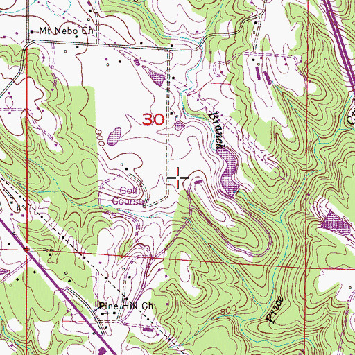 Topographic Map of Terri Pines Country Club, AL