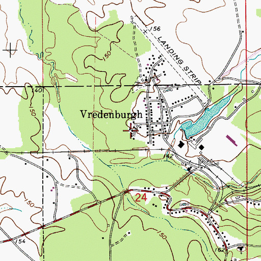Topographic Map of Vredenburgh Junior High School (historical), AL