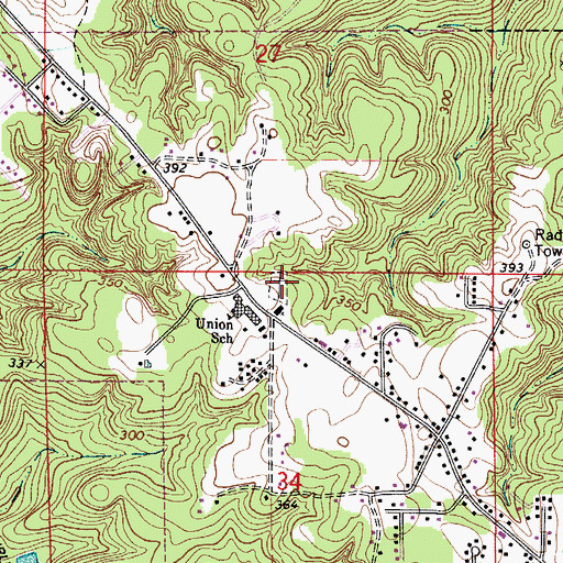 Topographic Map of Bethel Cemetery, AL