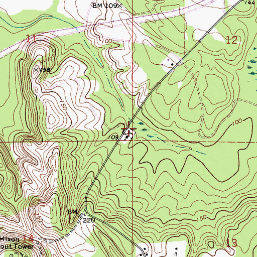 Topographic Map of Carry Mount Cemetery, AL