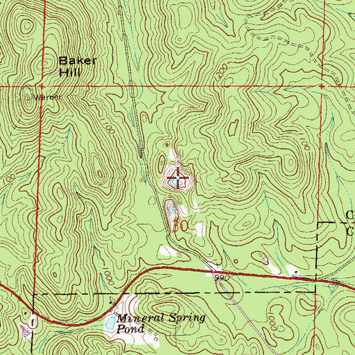Topographic Map of Baker Hill Mines, AL