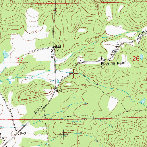 Topographic Map of Baker School (historical), AL