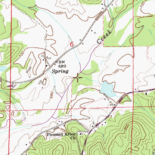Topographic Map of Bulse Branch, AL