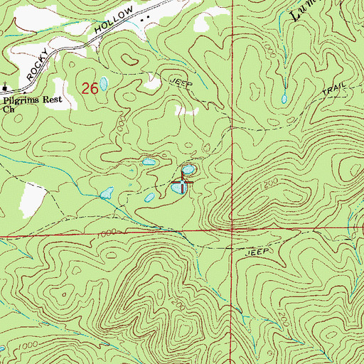 Topographic Map of Bustup Mine, AL