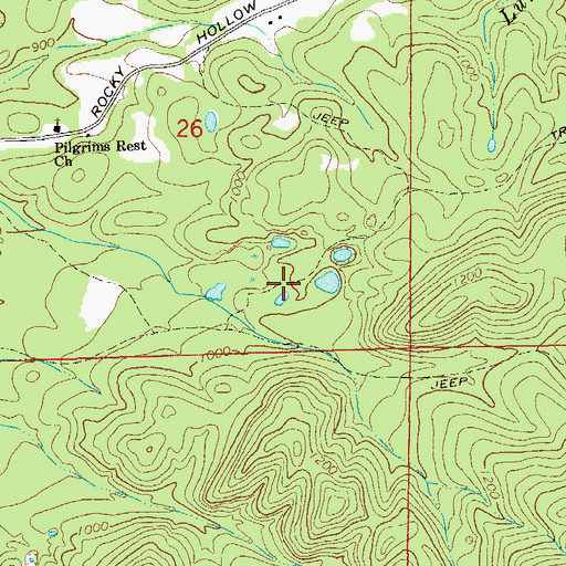 Topographic Map of Indian Mine, AL