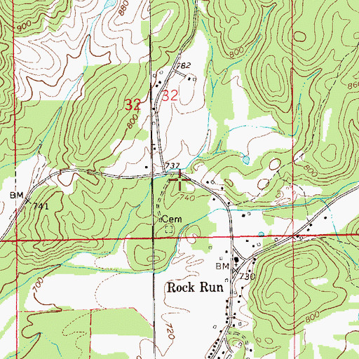 Topographic Map of Mount Pleasant Church (historical), AL