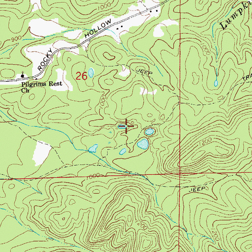Topographic Map of Old Dykes Cut Mine, AL