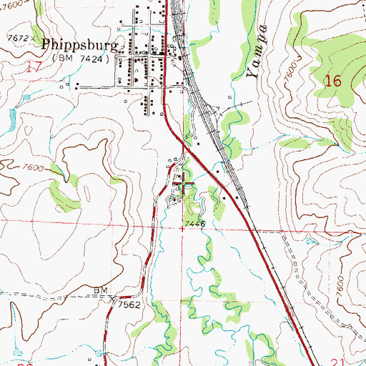 Topographic Map of Hunt Creek, CO