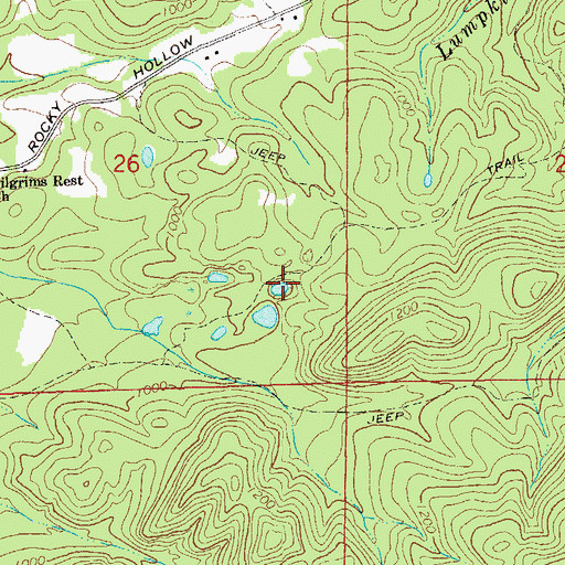 Topographic Map of Texas Cut Mine, AL
