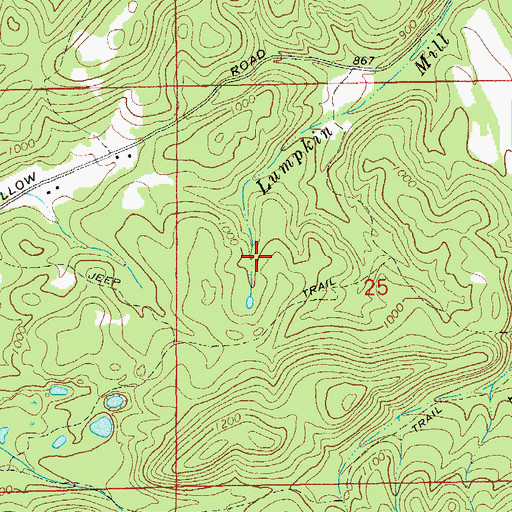Topographic Map of Warhoop Mine, AL