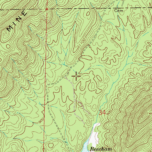 Topographic Map of Augusta Mine, AL