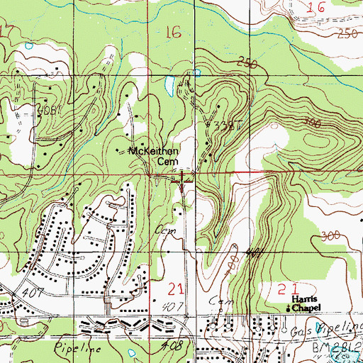 Topographic Map of McKeithen Cemetery, AL