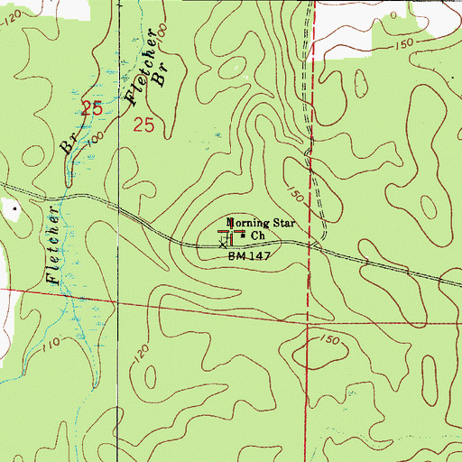 Topographic Map of Morning Star Cemetery, AL