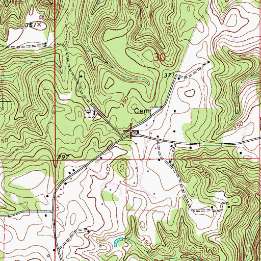 Topographic Map of Old Salem, AL