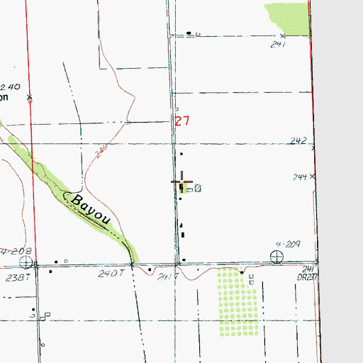 Topographic Map of Acorn School (historical), AR