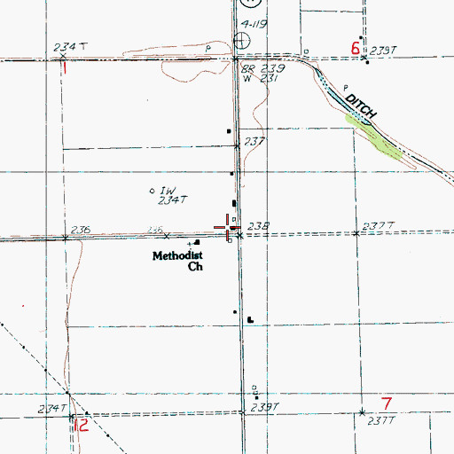 Topographic Map of Daugherty School (historical), AR