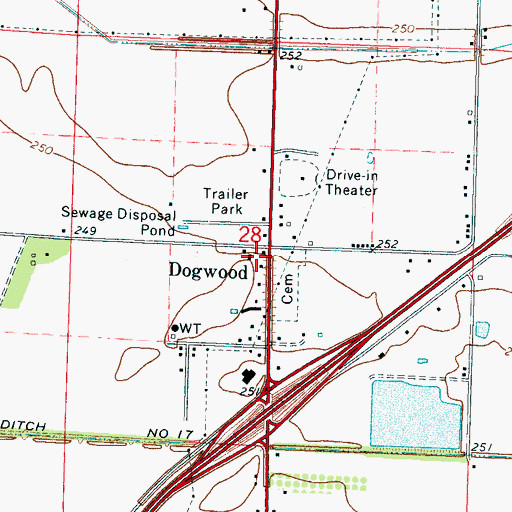 Topographic Map of Dogwood School (historical), AR