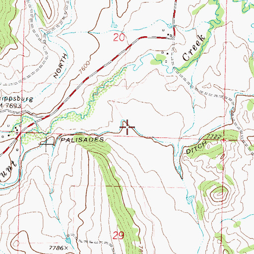 Topographic Map of Palisades Ditch, CO