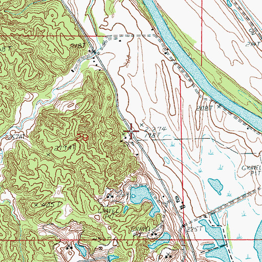 Topographic Map of Saint Marks Cemetery, AR