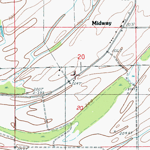 Topographic Map of Hillclark School (historical), AR