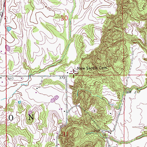Topographic Map of New Sardis Church (historical), AR